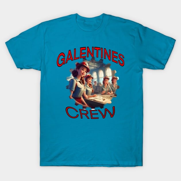 Galentines crew cartoon style submariners T-Shirt by sailorsam1805